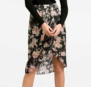 High Low Formal Floral Skirt